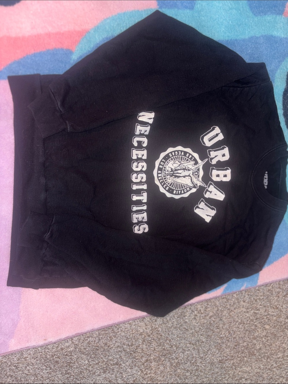 Urban Outfitters Black Logo Crewneck Sweatshirt
